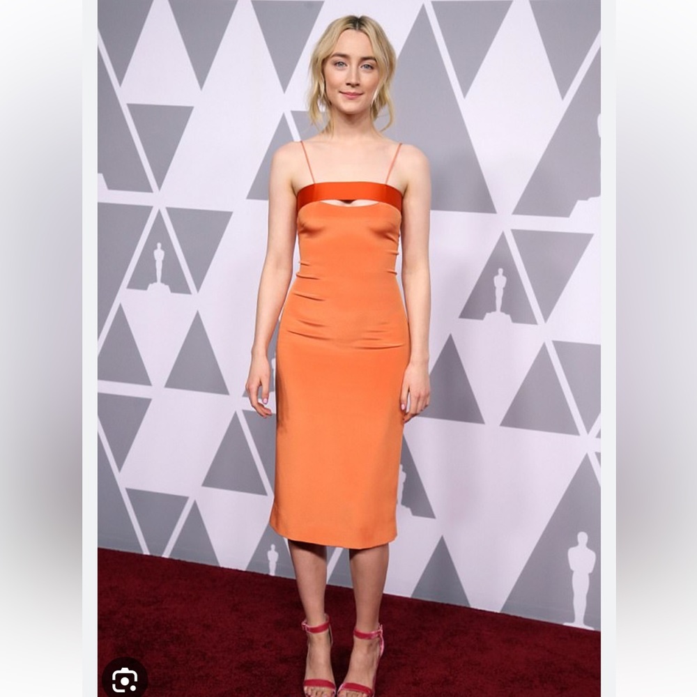 CUSHNIE ET OCHS SILK ORANGE DRESS WORN BY SAOIRSE RONAN